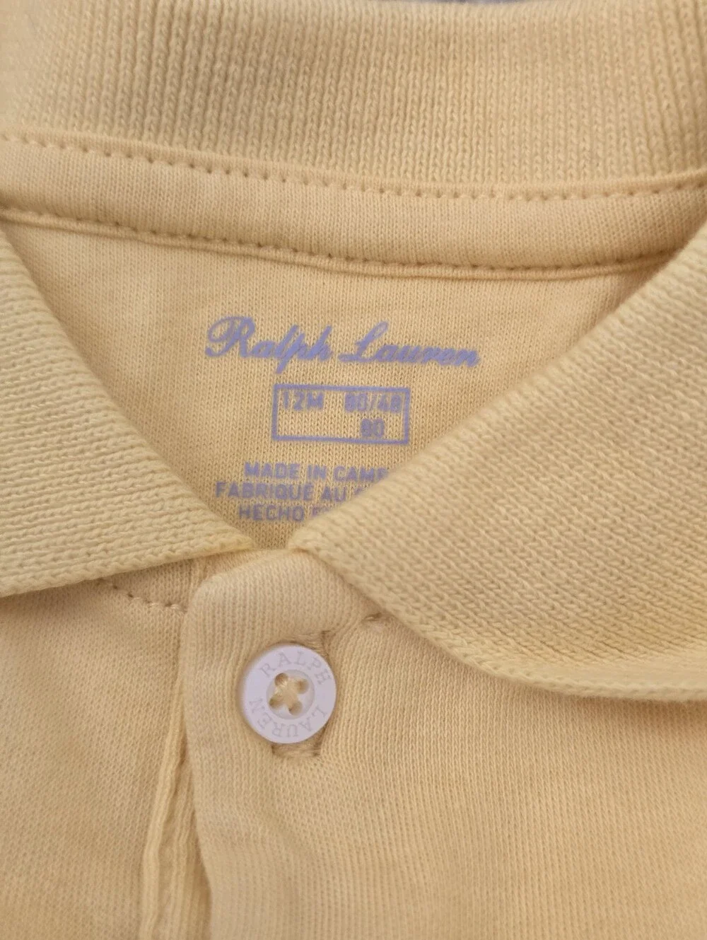 Ralph Lauren Yellow Polo Romper for Baby